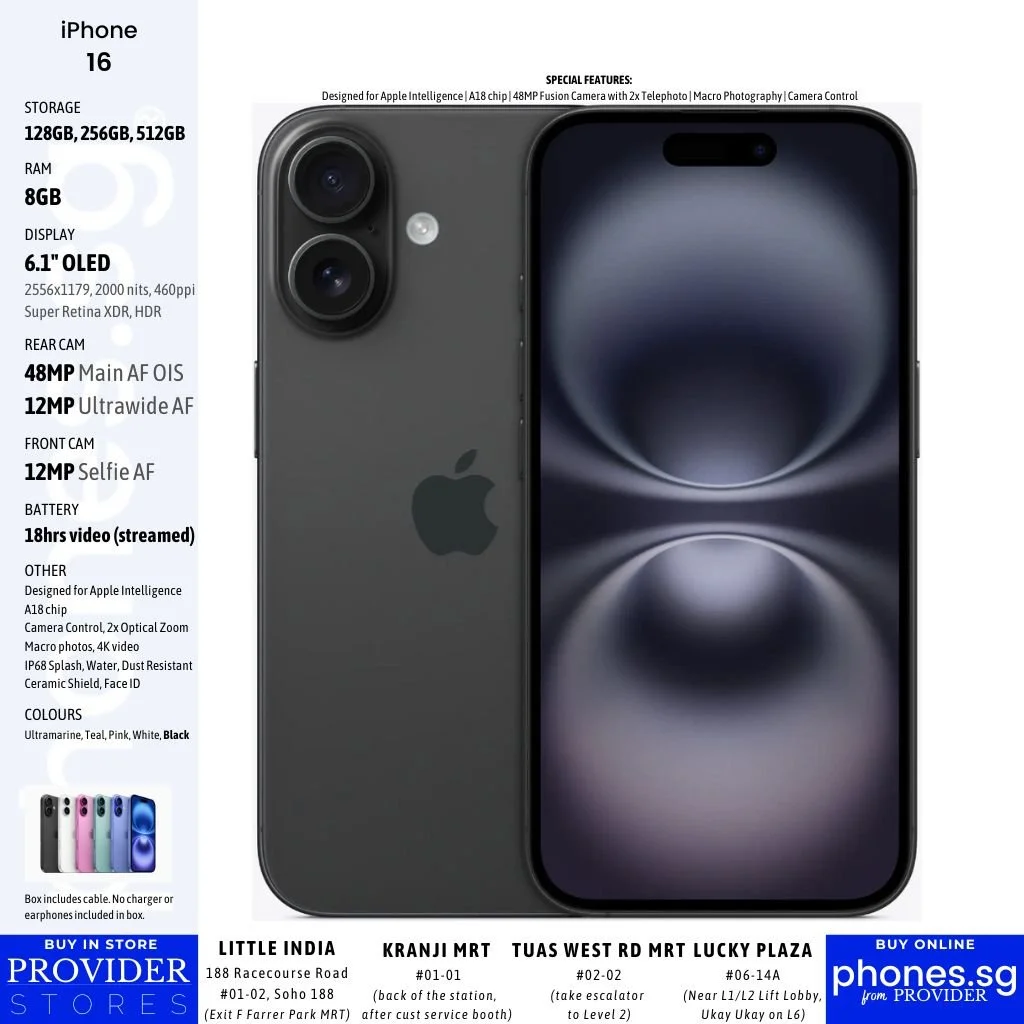 iPhone 16 128GB - Pre-order | phones.sg Singapore